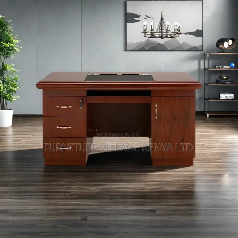 Office Desk:Mahogany-Finish Director's Office Table-120cm