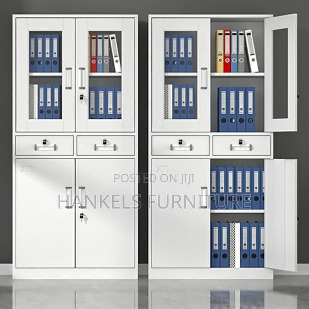 Office Half Glass Iron Steel Filling Cabinet