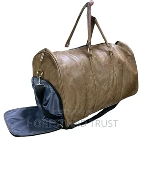 Traveling Leather Bag With Shoe Compartment