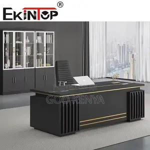 Office Desk ;1.4m Rectangular Black Executive Office Desk