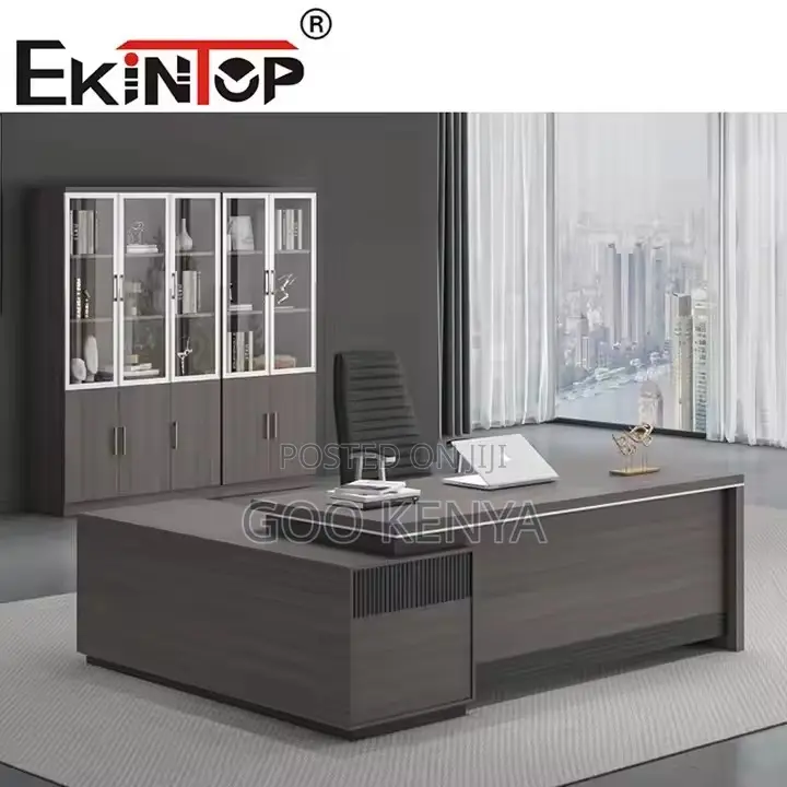 Office Desk ;1.4m Rectangular Black Executive Office Desk