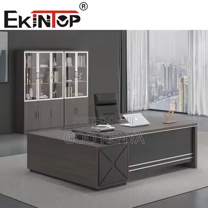 Office Desk ;1.4m Rectangular Black Executive Office Desk