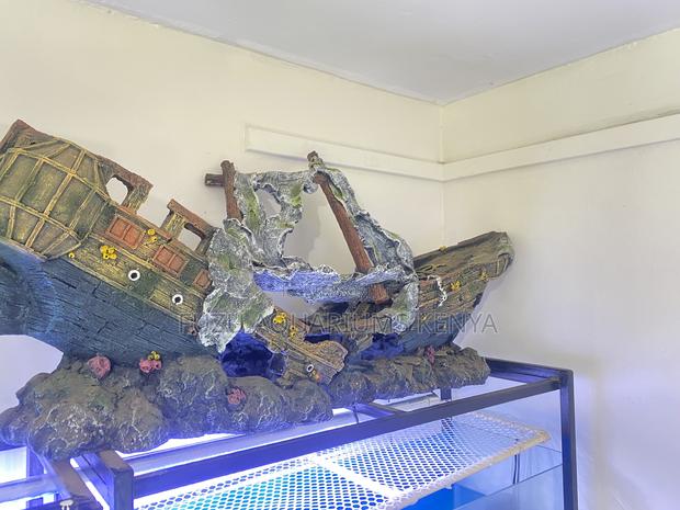 Massive Pirate Shipwreck Aquarium Centerpiece – 1m Long! - main view