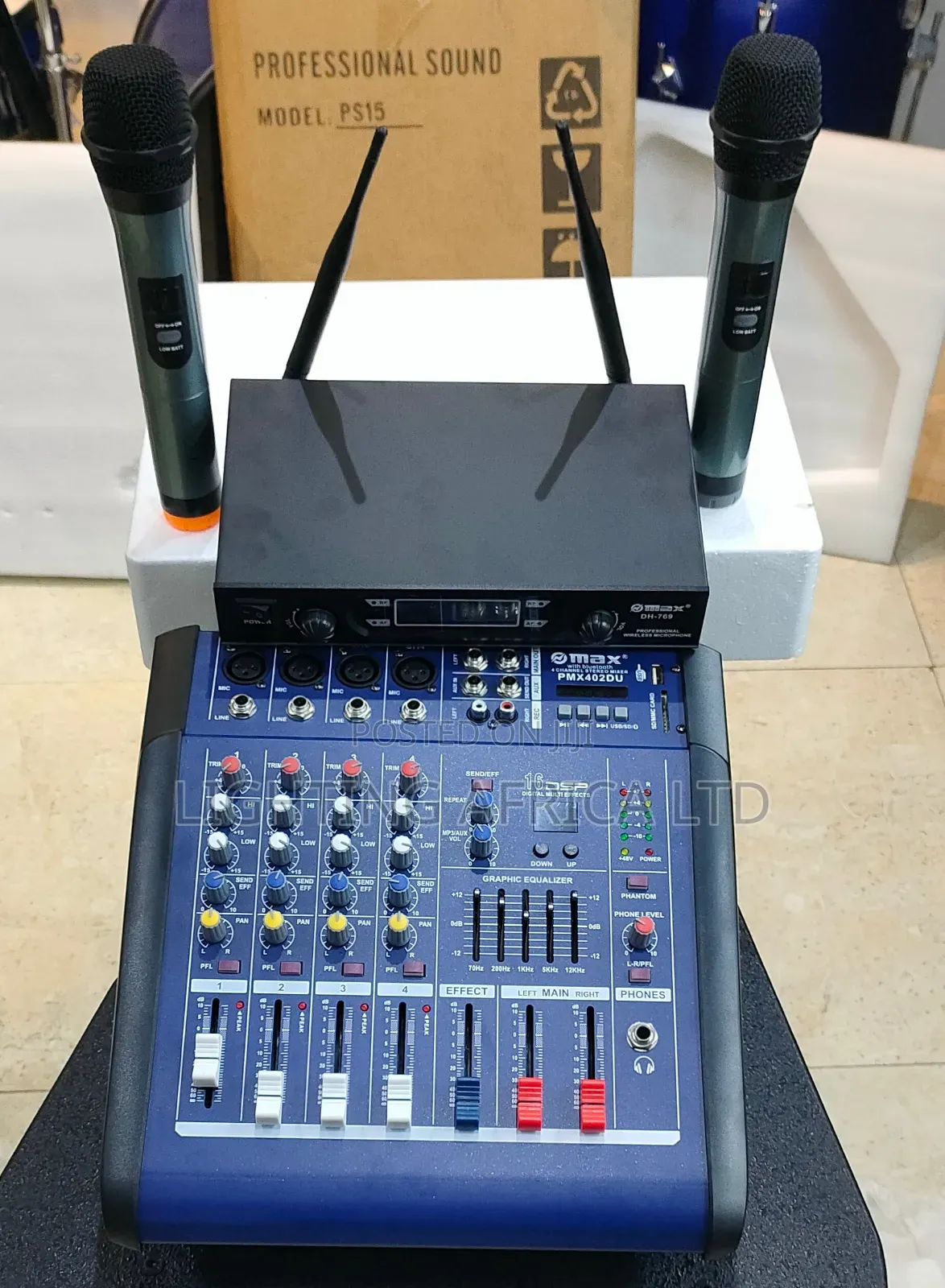 4 Channel Mixer - 15" Nexo Mid Speaker - Wireless Microphone Stand