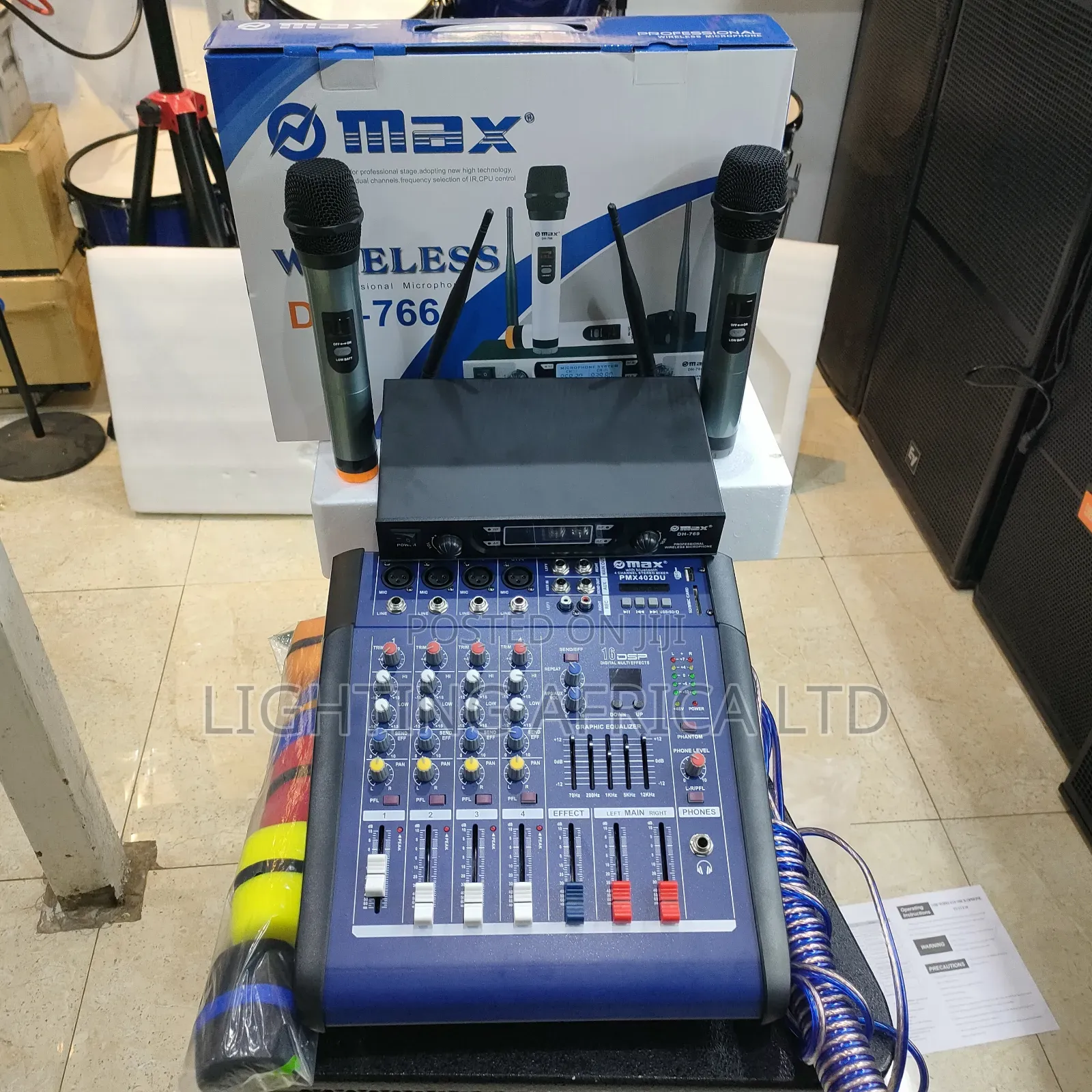 Medium Sound System Complete With 4ch Mixer + 15" Speaker