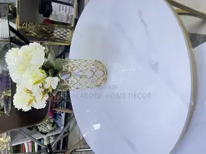 2 in 1 Marble Stone Nesting Tables - Round White