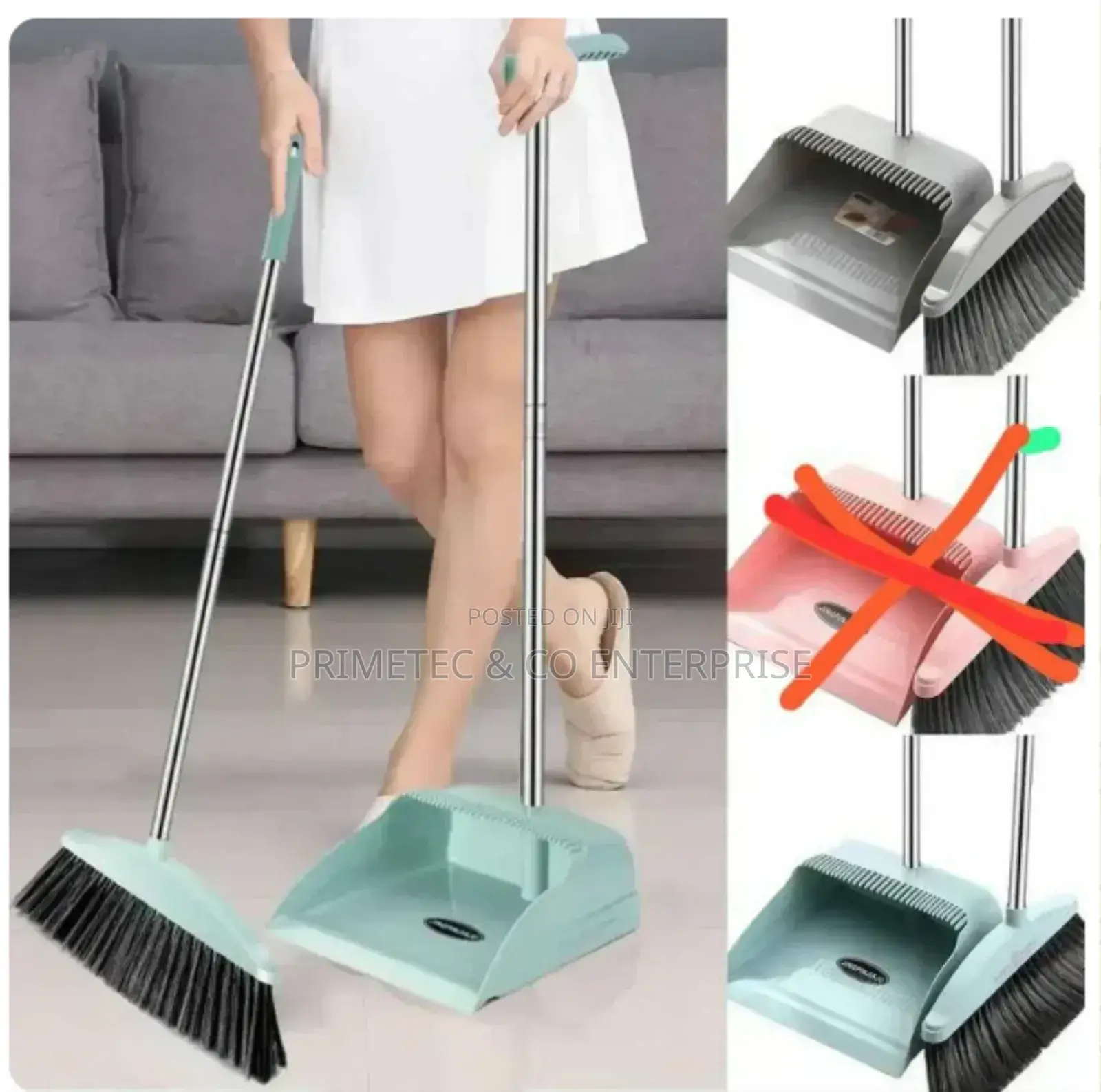 Broom and Scoop Folding Dustpan Set