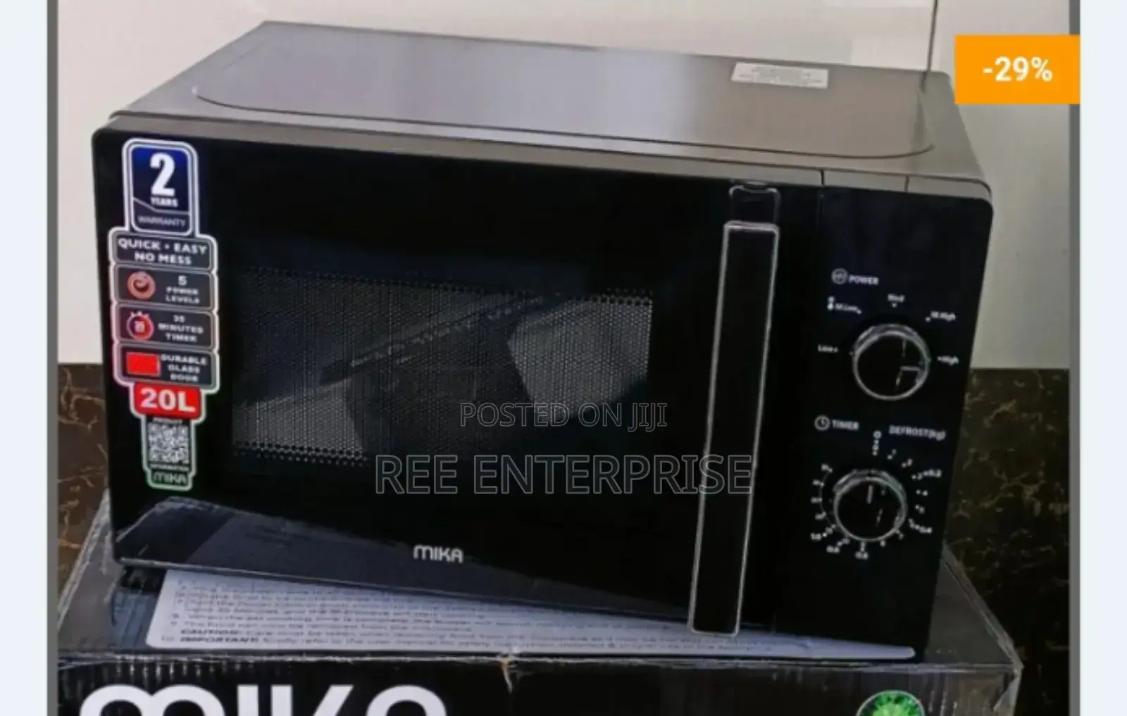 Durable Glass Door With Handle 20l Mika Manual Microwave