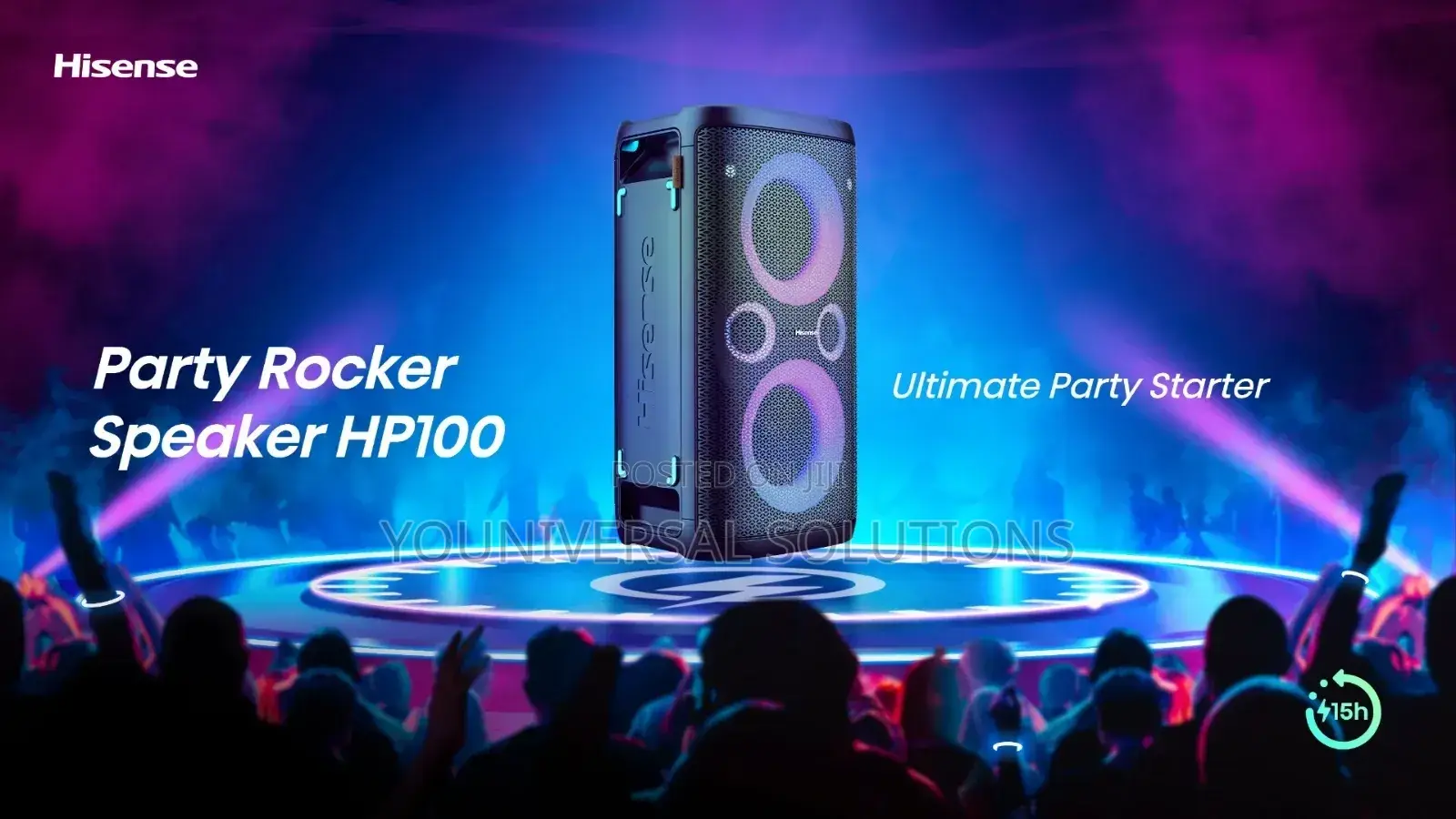 Hisense Rocker Speaker Rechargerble 15 Hours 300 Watts