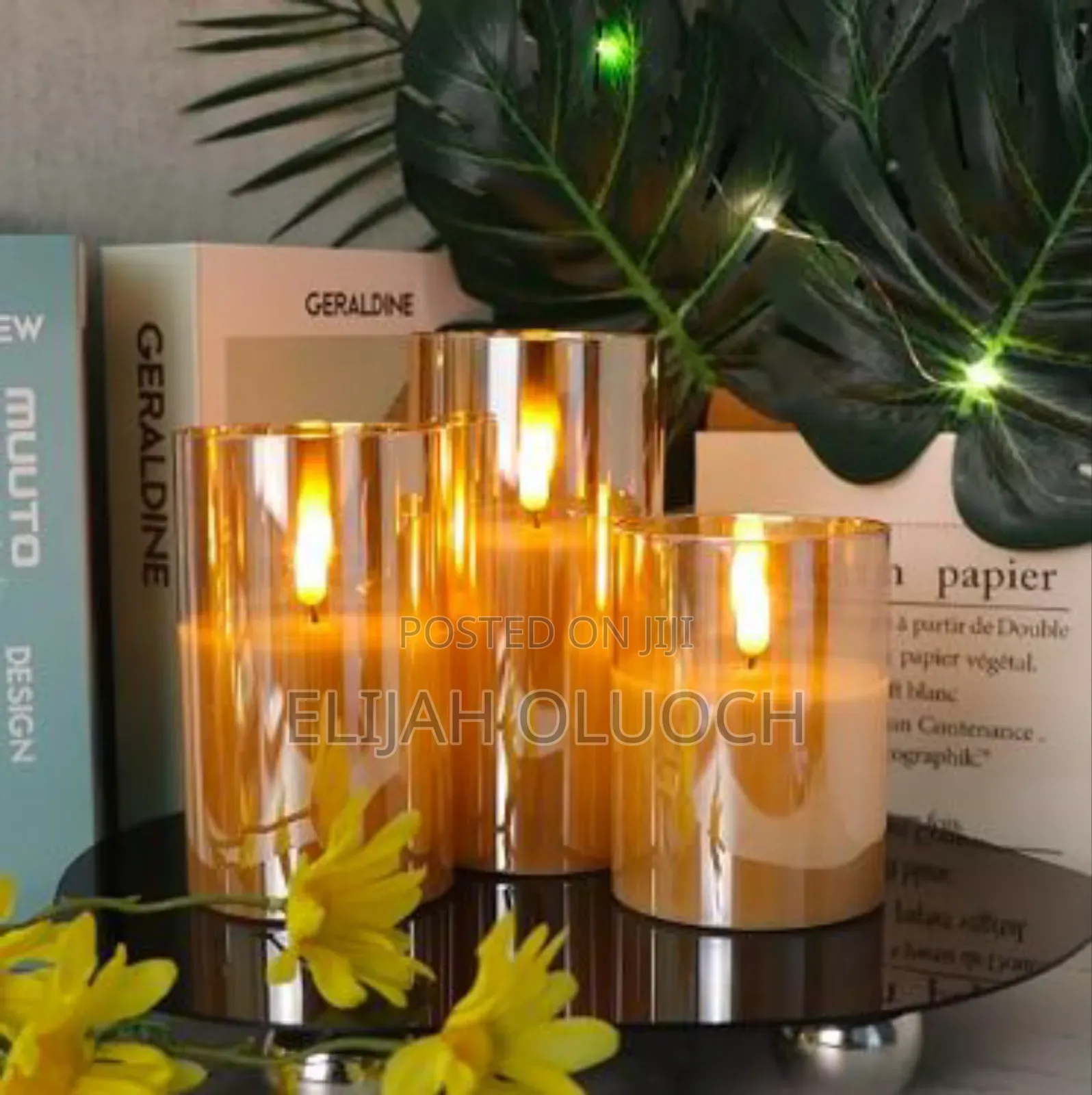 A Set of 3 Led Smokeless Non Drip Candles