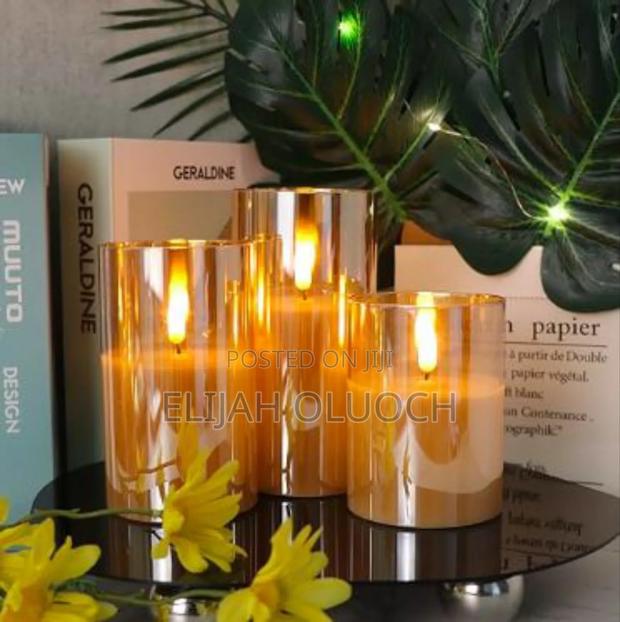 A Set of 3 Led Smokeless Non Drip Candles - main view