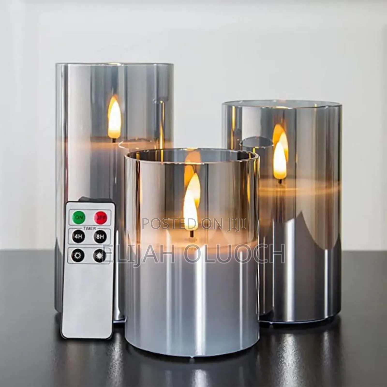 A Set of 3 Led Smokeless Non Drip Candles