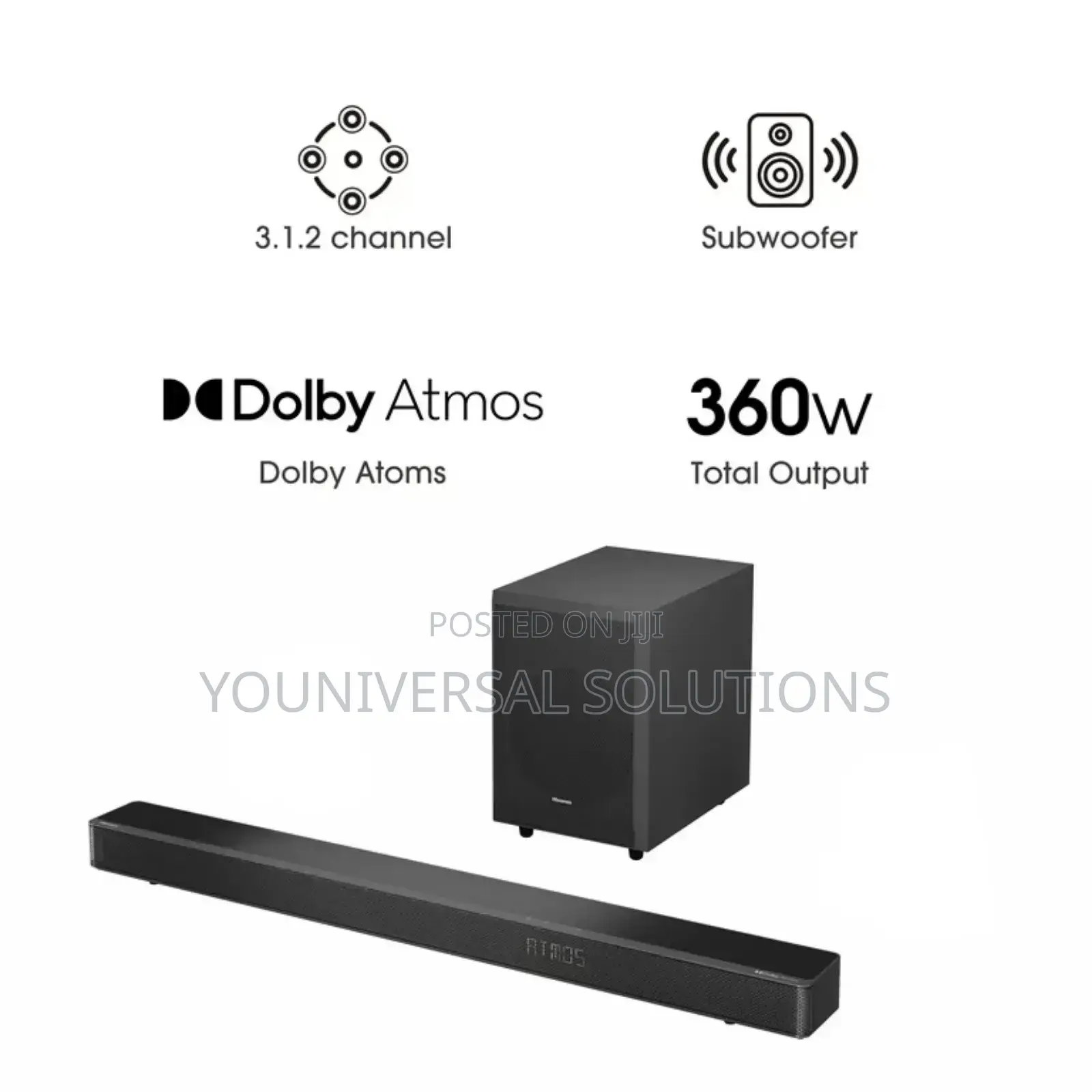Hisense Sound Bar Hs3100 3.1.2 Channel 360w