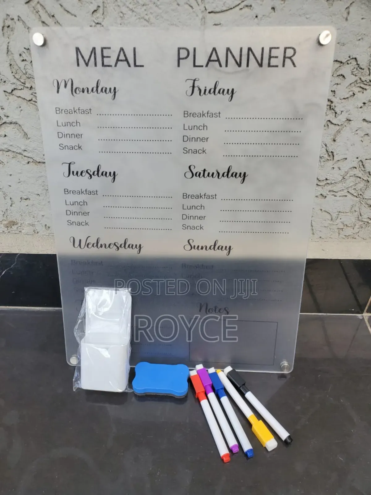 Magnetic Refrigerator Meal Plannner