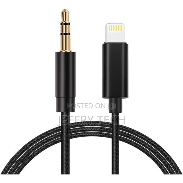 No-BrandLightning to 3.5 Aux Braided Audio Adapter Cable