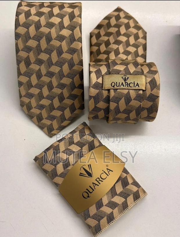 Jungle Green Beige Plaid Executive Tie Sets - thumbnail 2