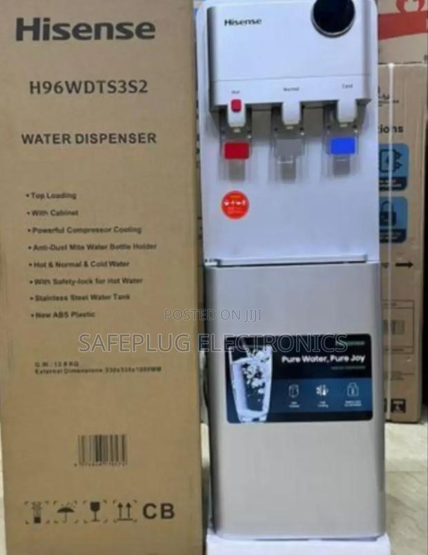 Water Dispenser (Hisense)3 Tap + Compressor, Silver; New - main view