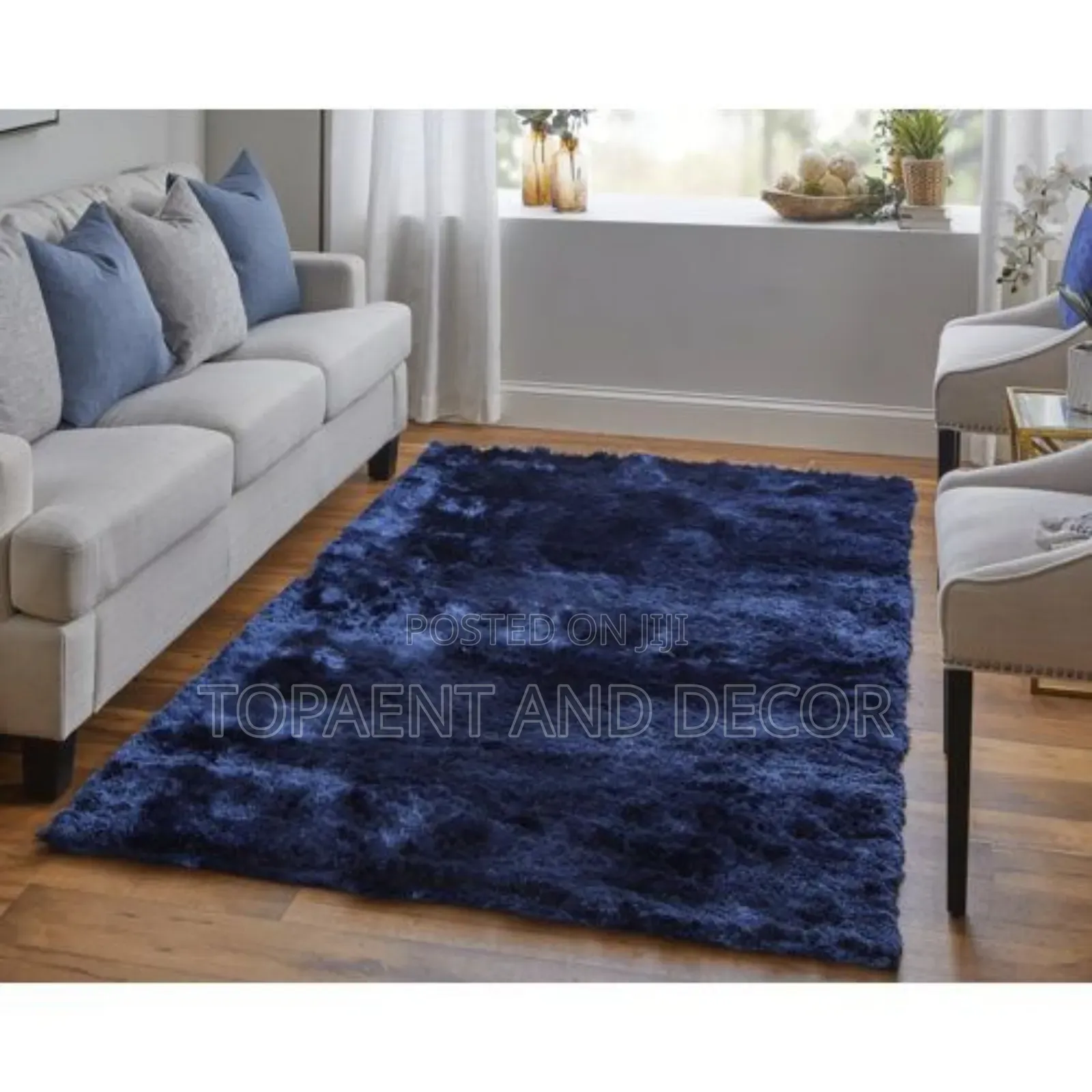 Fluffy Soft Carpets-Blue Dining Room Appliances Blue