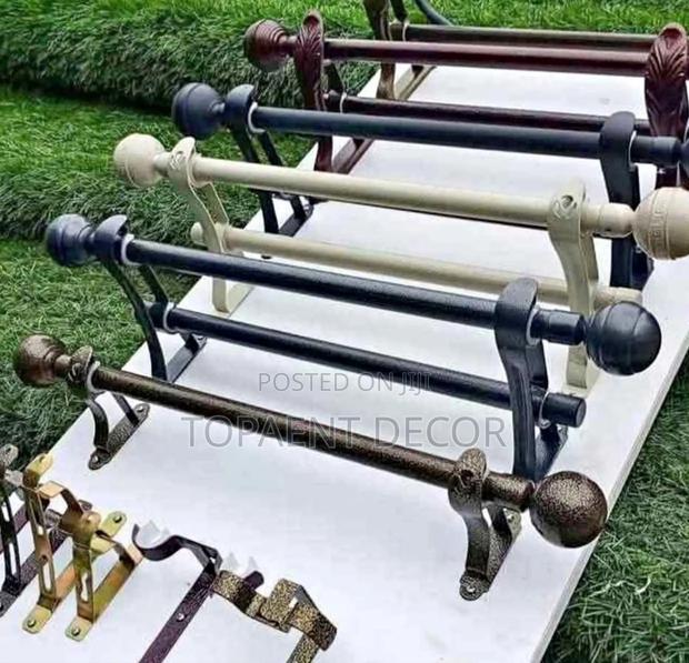 Powder Coated Window Colourful Heavy Duty Curtain Rods - main view