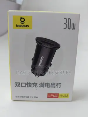 Baseus Original Car Charger Metal 30w Type C Usb Dual Port