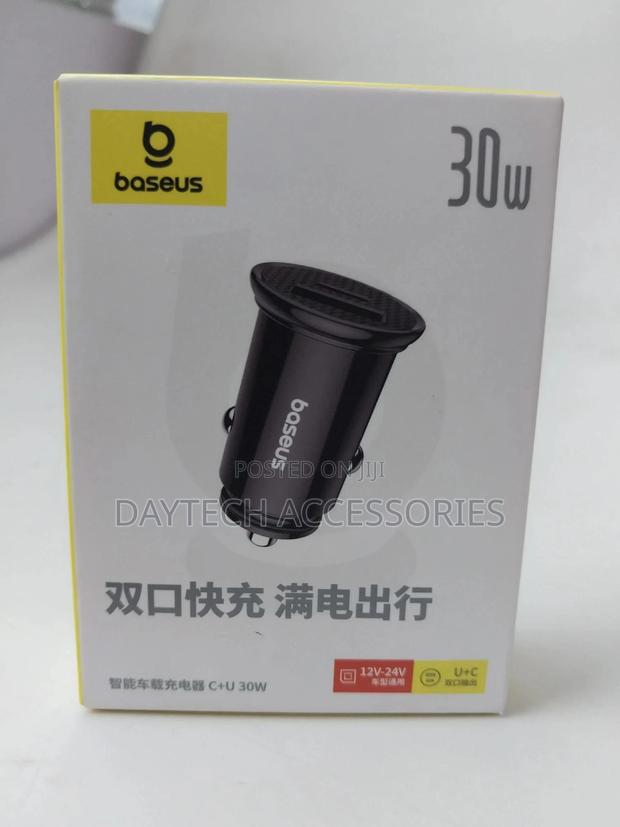 Baseus Original Car Charger Metal 30w Type C Usb Dual Port