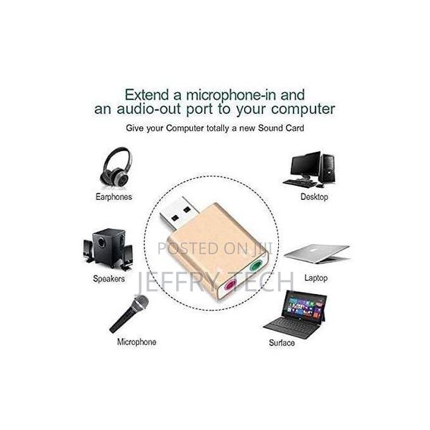Usb Sound Card 7.1 External Usb to 3.5mm Jack Headphone Ada - thumbnail 6