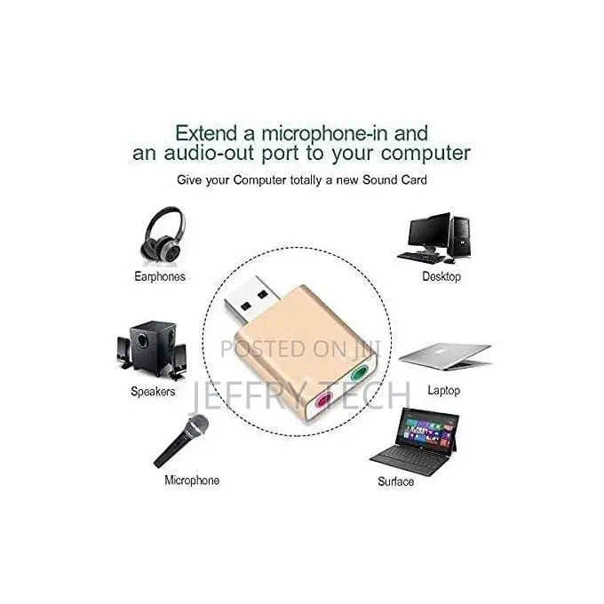 Usb Sound Card 7.1 External Usb to 3.5mm Jack Headphone Ada