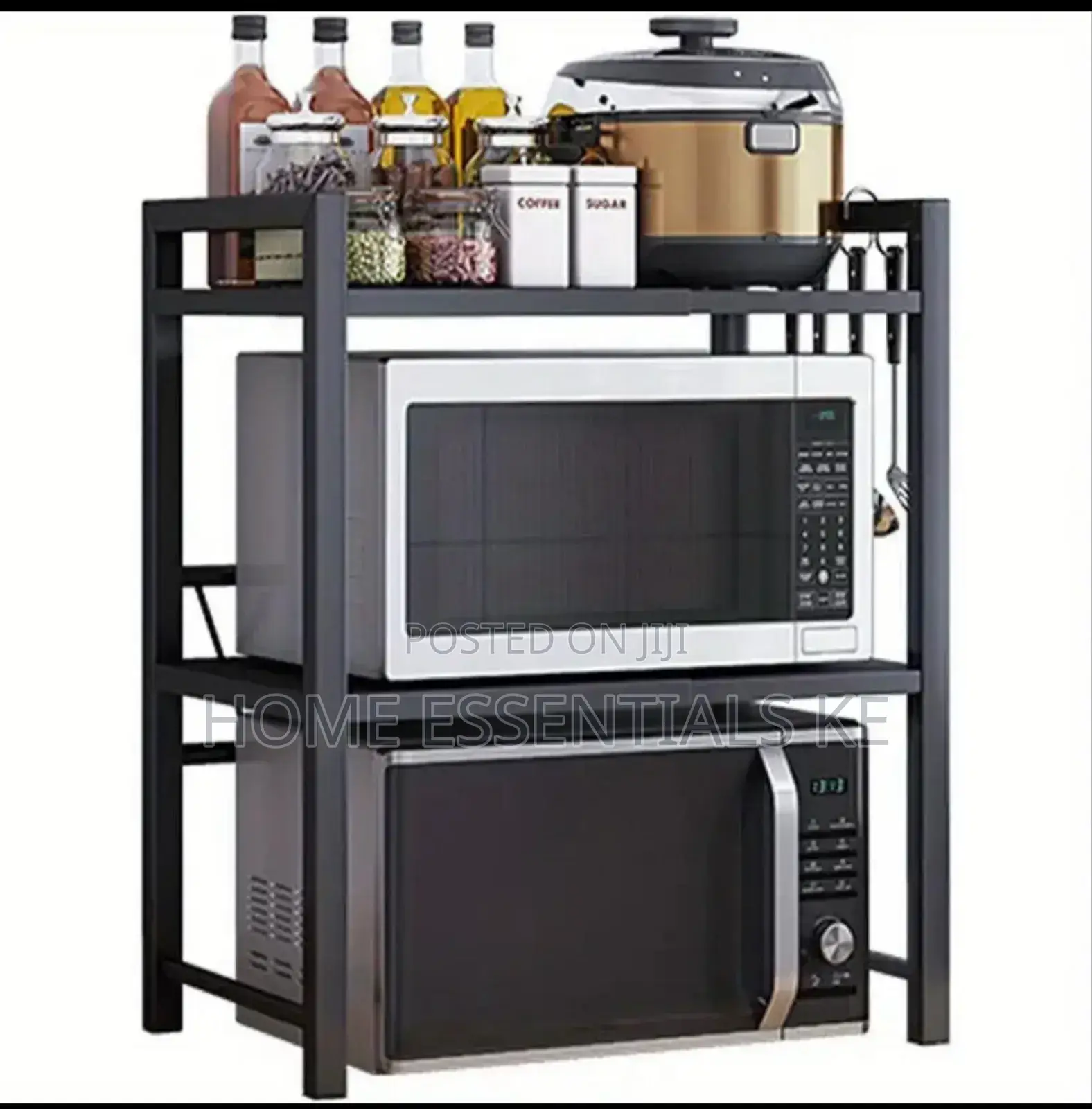 2tier Heavy-Duty Adjustable Microwave Stand