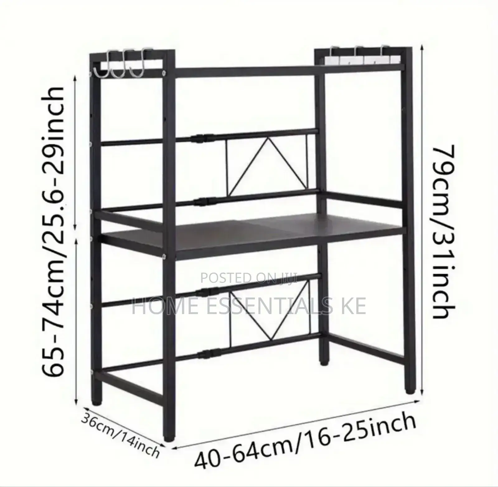 2tier Heavy-Duty Adjustable Microwave Stand