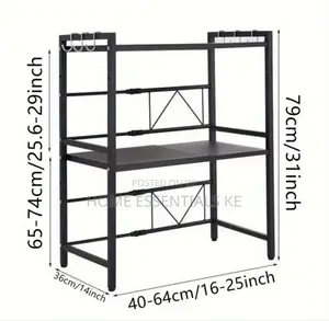 2tier Heavy-Duty Adjustable Microwave Stand