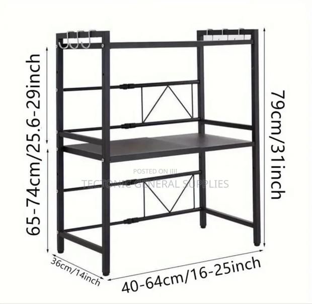 2tier Heavy-Duty Adjustable Microwave Stand - thumbnail 6