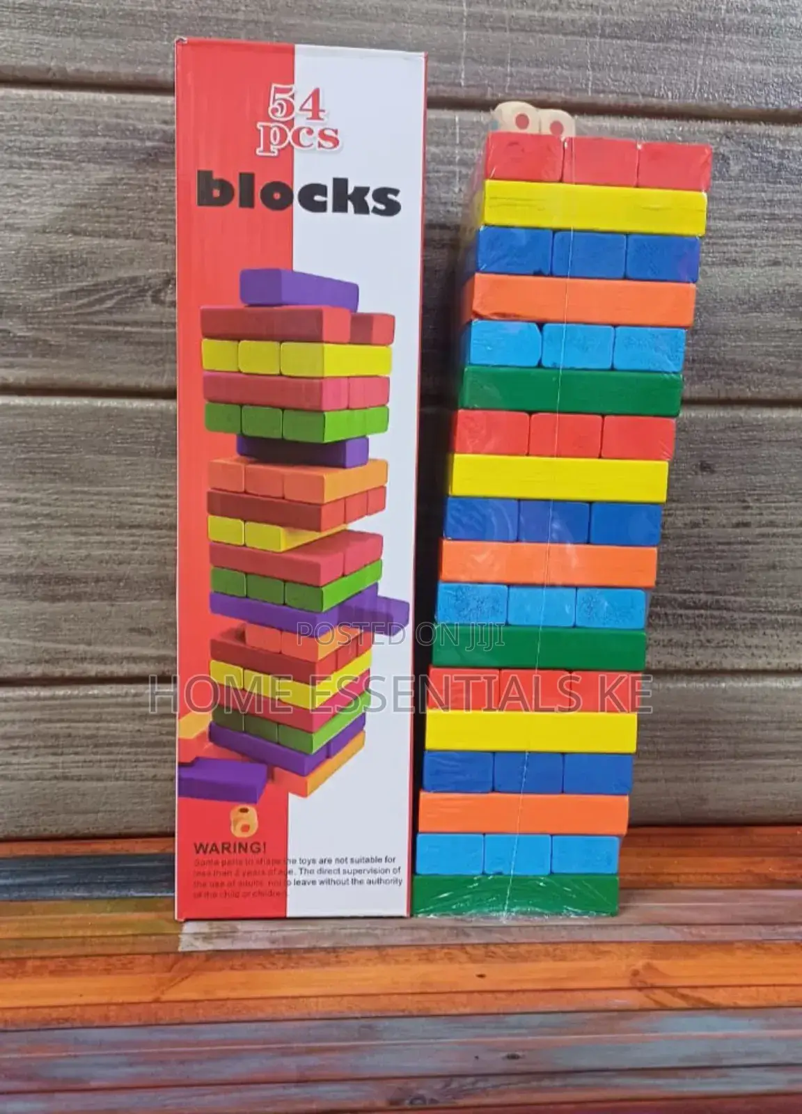 Coloured 54pcs Jenga Blocks