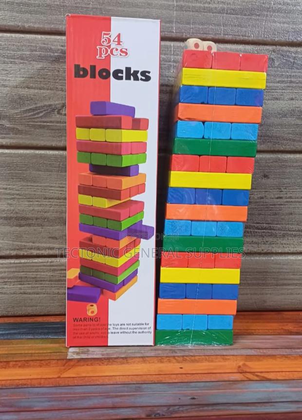 Coloured 54pcs Jenga Blocks - main view