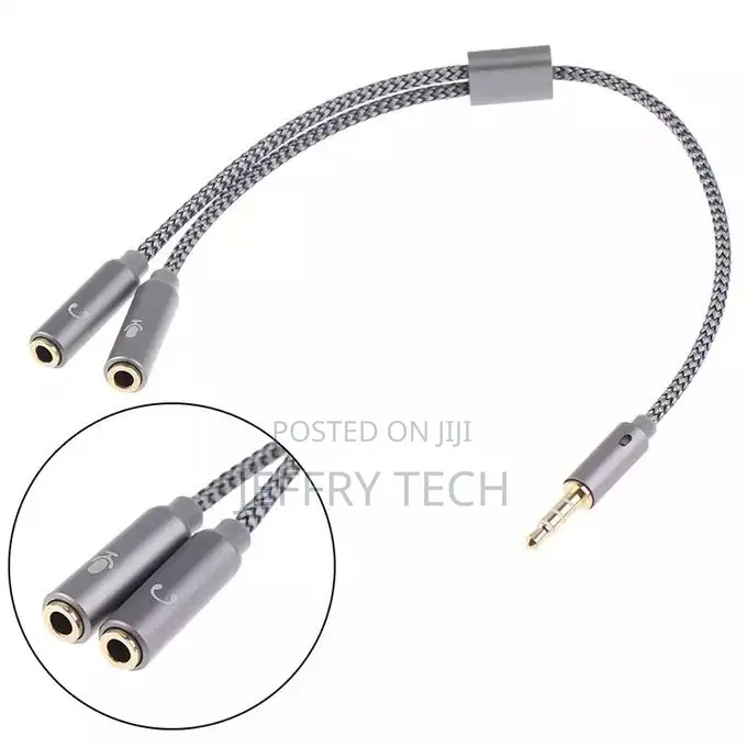 3.5mm Aux Cable 1 Male to 2 Female