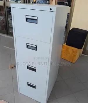 Cabinets:Industrial Steel Frame 4-Drawer Filing Cabinet