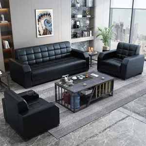 Office Sofa:5-Seater Reception Visitor Sofa With Armrest