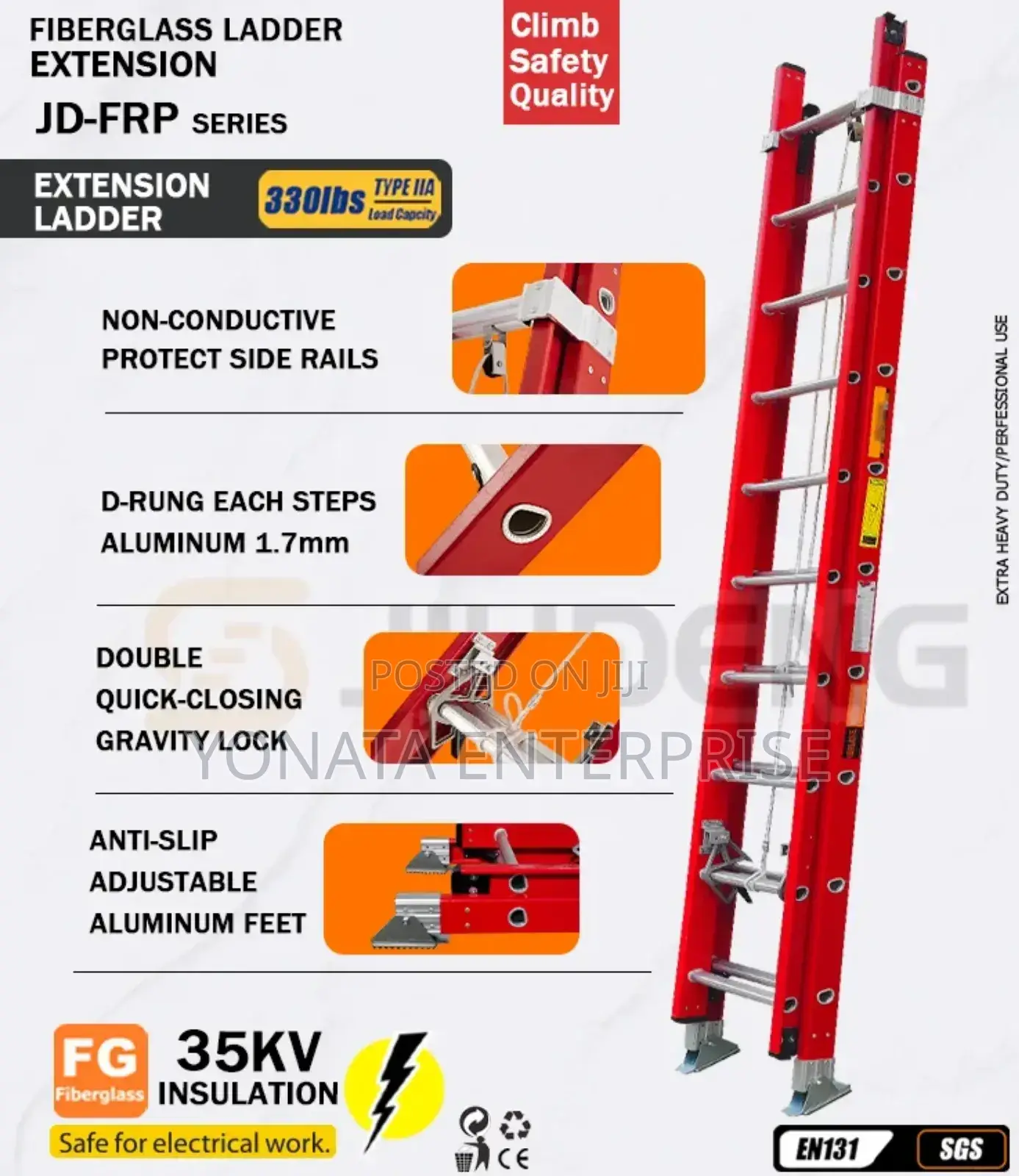 Fibreglass Extension Ladder 7.4m