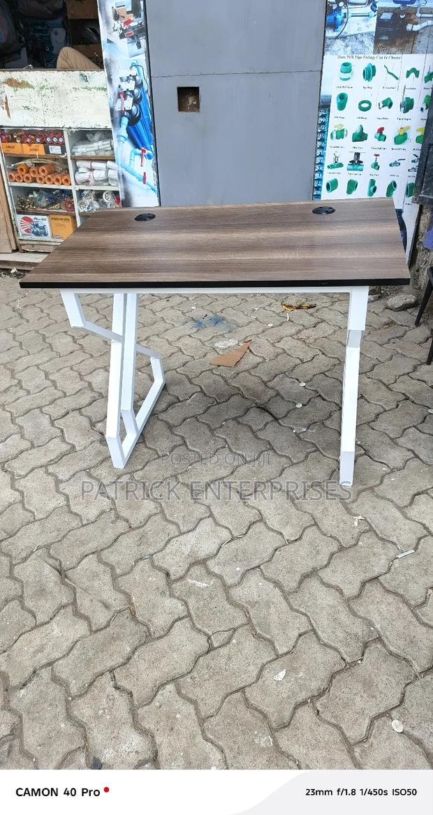 Modern Metallic Top Wooden Office/ Computer Study Desk - thumbnail 2