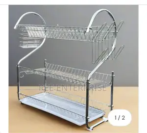 Sleek Design Nunix Dish Rack - 3 Tier + Drain Board