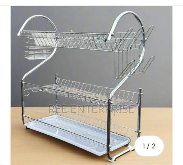 Sleek Design Nunix Dish Rack - 3 Tier + Drain Board