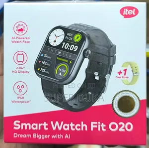Itel Smart Watch 
2 Straps 
Ai Powered Face
Ip68 Waterproof