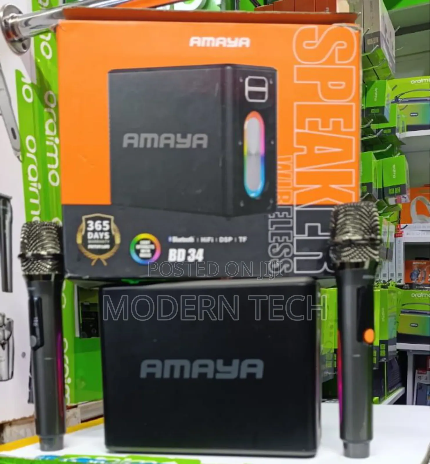 Amayabd34 120w Wireless Speaker With 2 Wireless Microphones