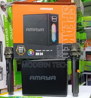 Amayabd34 120w Wireless Speaker With 2 Wireless Microphones