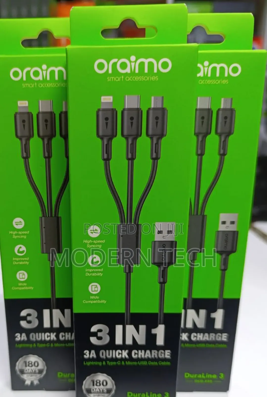 Oraimo Duraline 3 1.2m 3a Cable