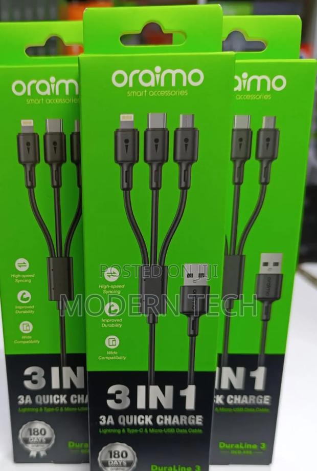 Oraimo Duraline 3 1.2m 3a Cable - thumbnail 2