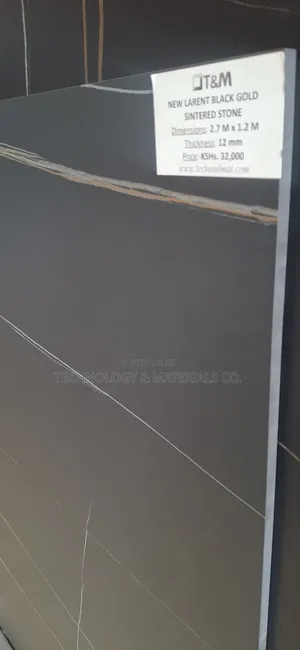 Kitchen Counter-Black With Gold Stripes -2.6*1.2m