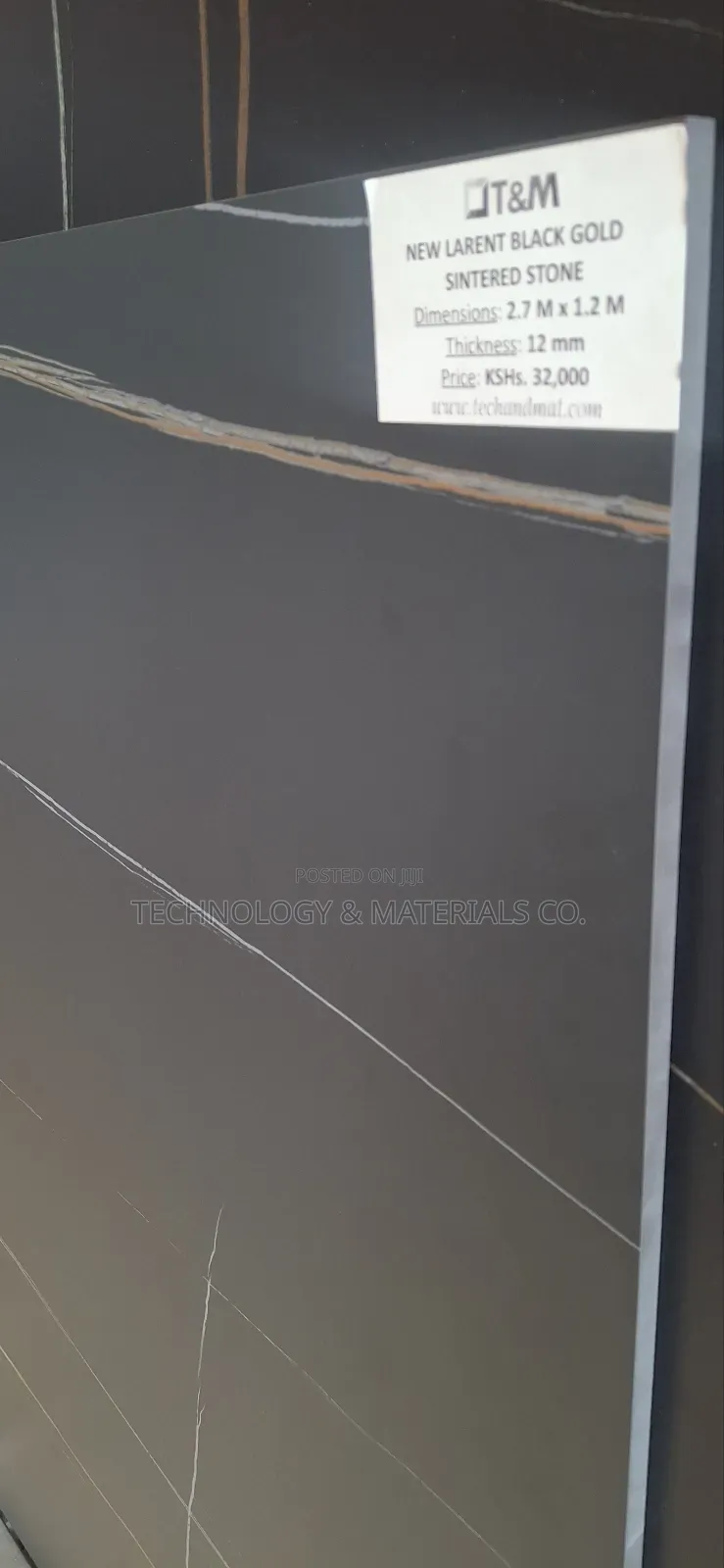 Kitchen Counter-Black With Gold Stripes -2.6*1.2m