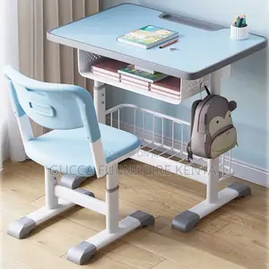 Kid's Furniture:Light Blue Kids Computer Desk With Chair