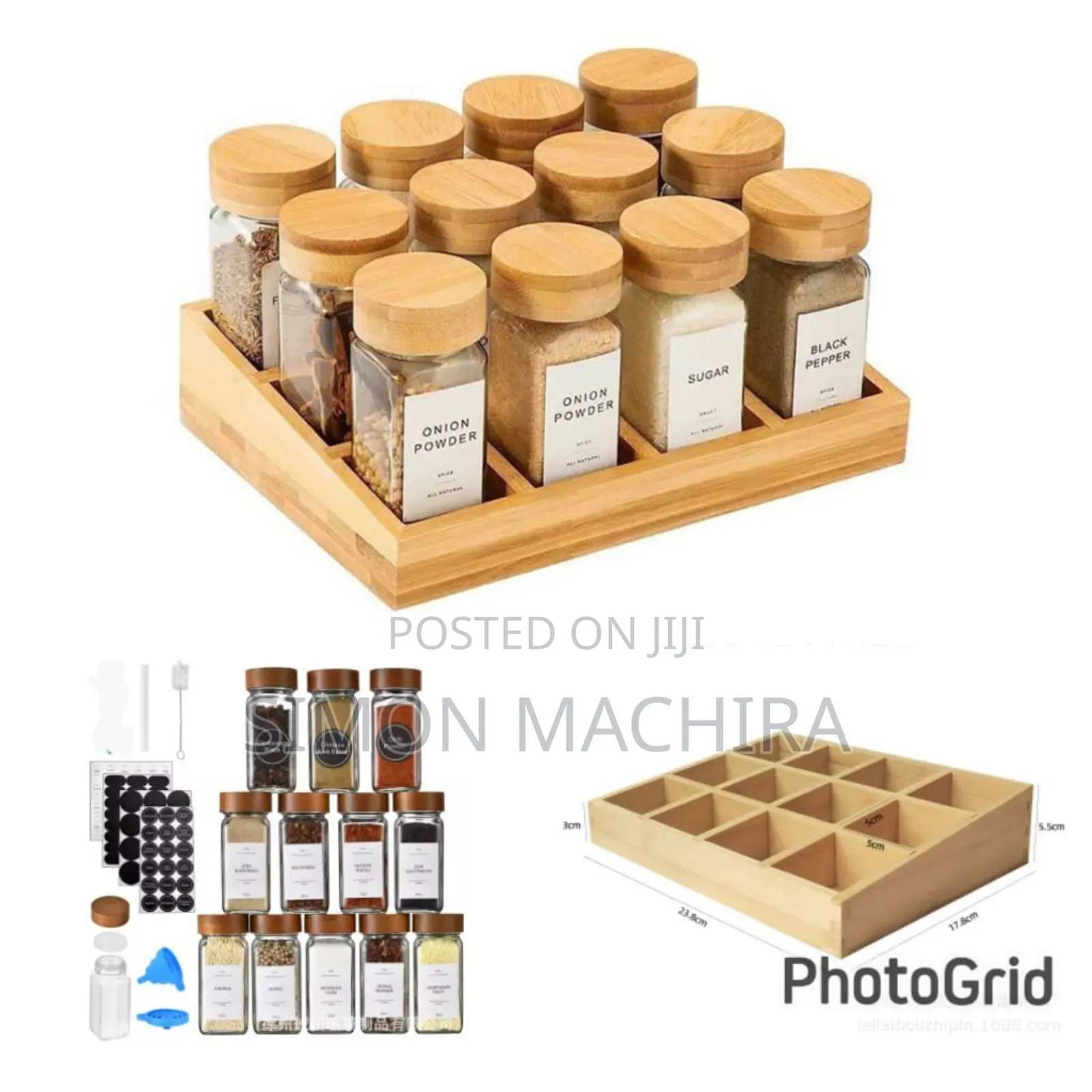 12pcs Spice Jar With Bamboo Stand