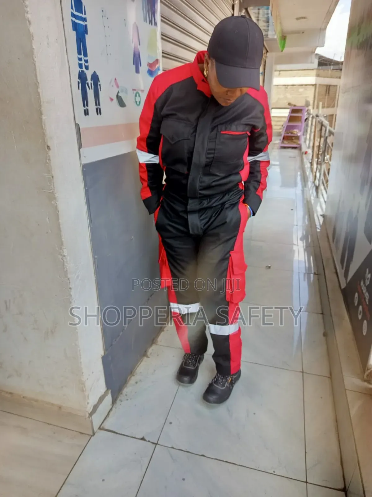 Red And Black Customized Overall